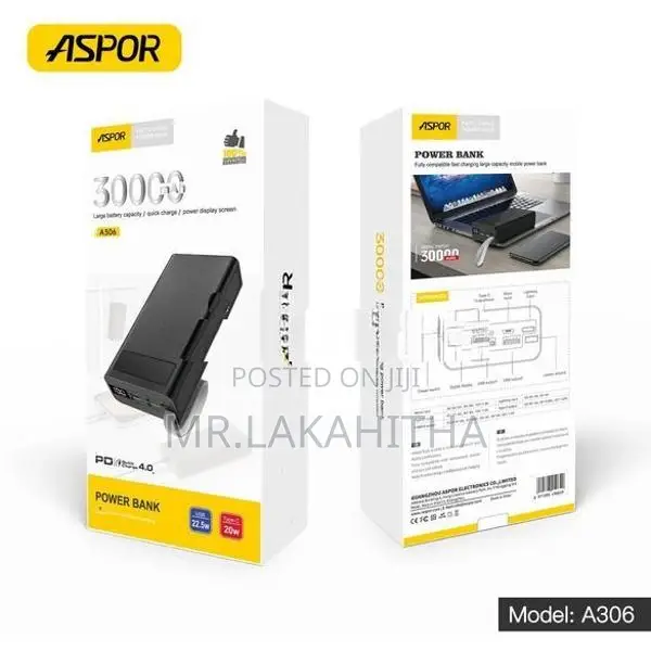 30000mAh POWER BANK ASPOR A306