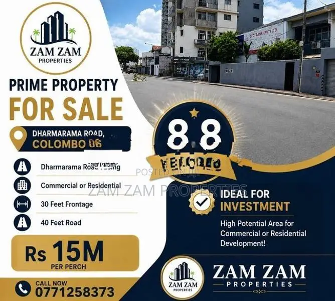 Prime Property For Sale In Dharmarama Road Wellawatta Colombo 06