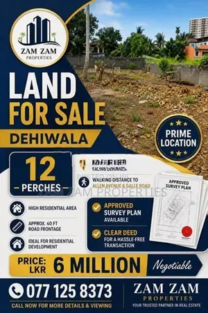Bare Land For Sale In Robert Road Dehiwala