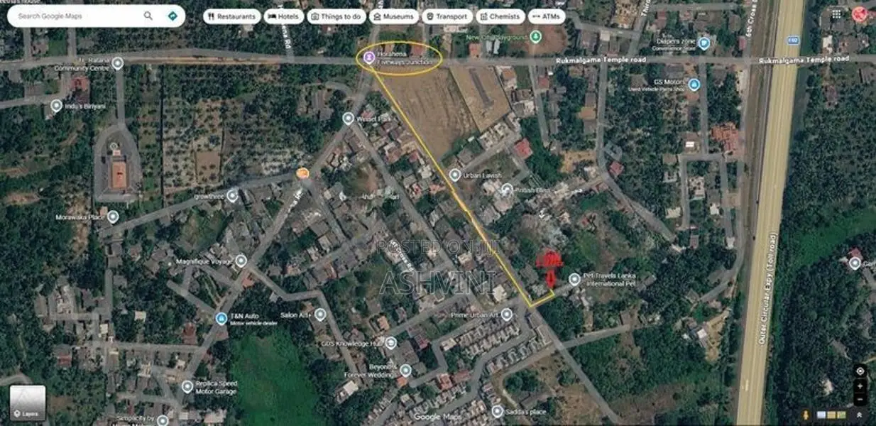 Kottawa Horahena Residential Land for Sale Next to Prime Urban Art