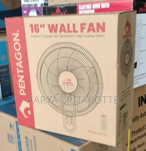 Pentagon Wall Fan 16" ( Remote)