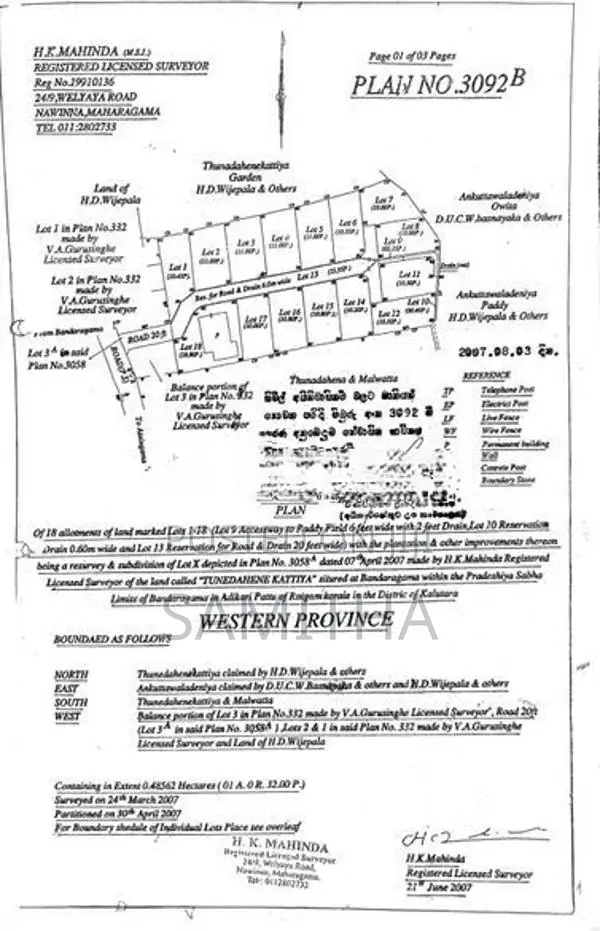 Land for Sale in Bandaragama Town
