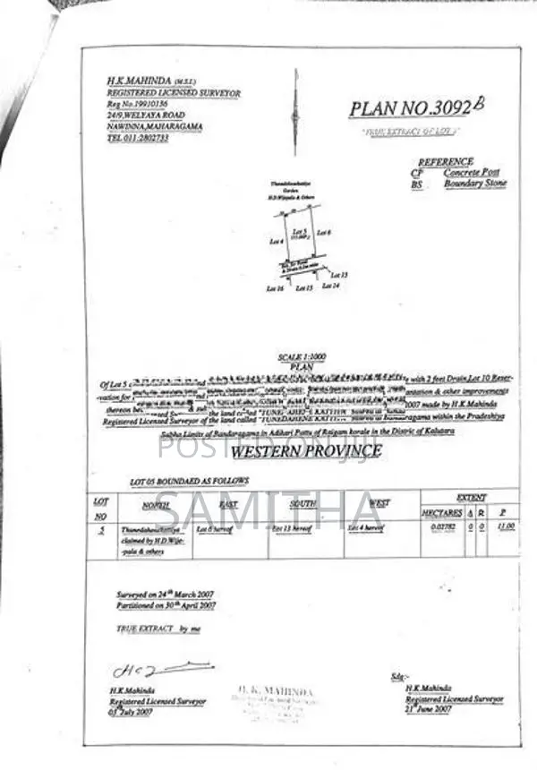 Land for Sale in Bandaragama Town