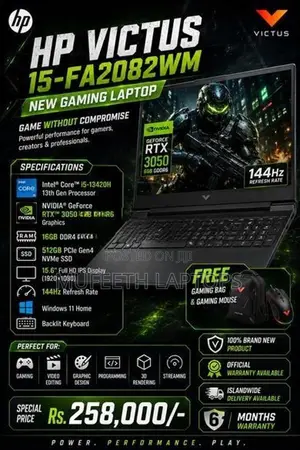 New HP Victus i5 13Gen 16/512GB RTX 3050 6GB