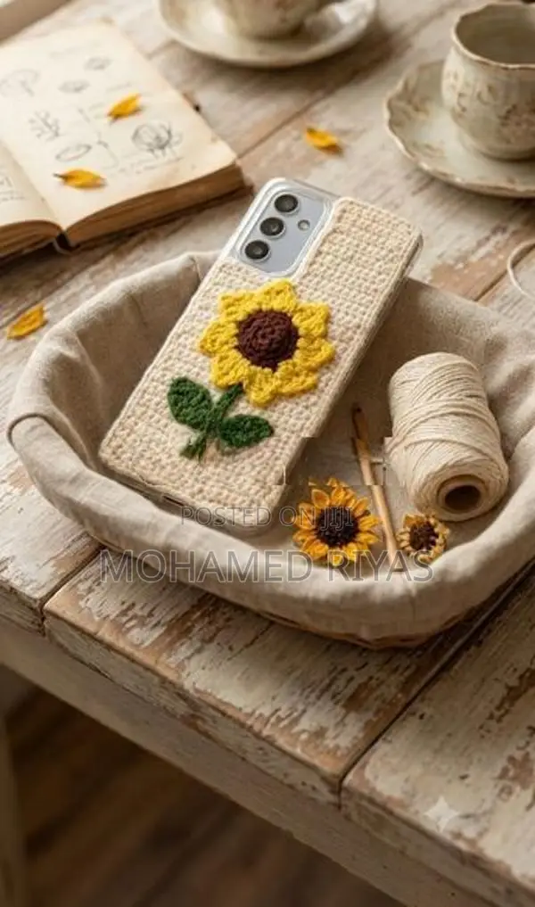 Galaxy A24 Handmade Crochet Sunflower Phone Case