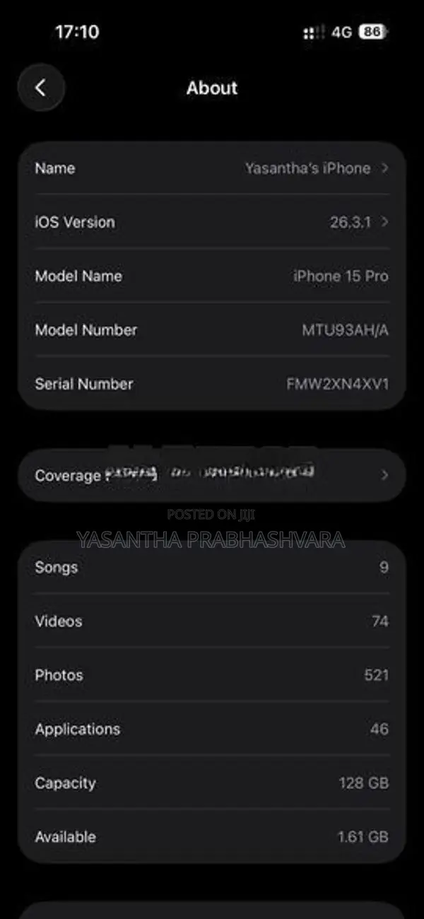 Apple iPhone 15 Pro 128GB (Used)