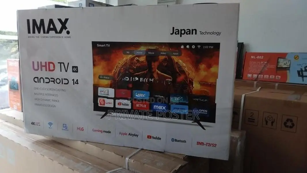 New 55" IMAX JAPAN Smart Android 14 4K UHD Frameless LED TV