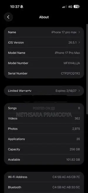 Apple iPhone 17 Pro Max (Used)