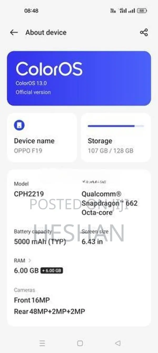 Oppo F19 (Used)