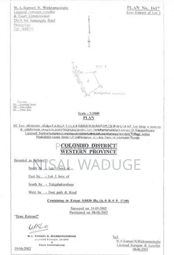 17P Land for Sale in Pannipitiya