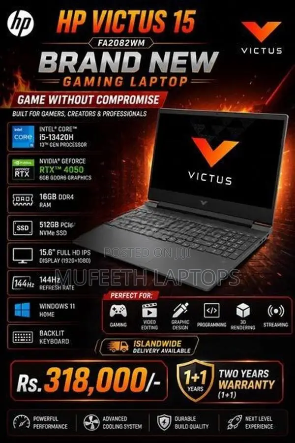 New HP Victus i5 13Gen 16/512GB RTX 4050 6GB