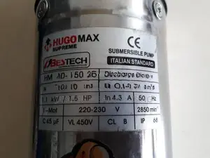 Deep Well Pump Hose Power 1.5 HUGO BRAND