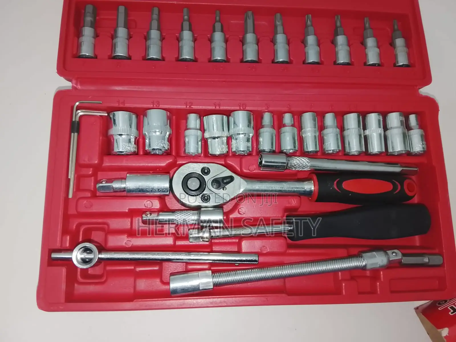 46 PCS 1/4" Drive Socket Wrench Tool Set With Ratchet Bitsl