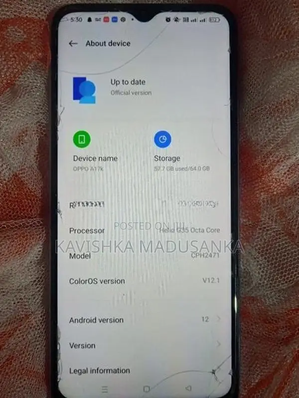 Oppo A17K 3GB/64GB (Used)