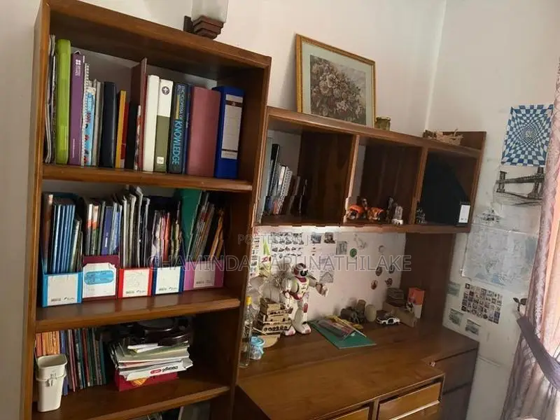 Teak Study Desk with Bookshelf Set