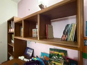 Teak Study Desk with Bookshelf Set