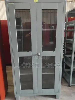 New 6x3 Size Glass Steel Office Cupboard (K9)
