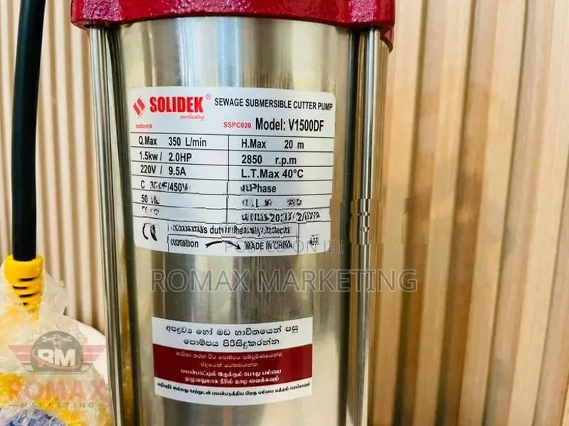 Sewage Submersible Pump SOLIDEK V750F 1HP 2''
