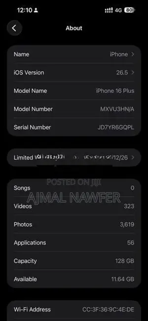 Apple iPhone 16 Plus (Used)