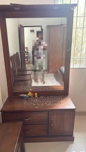 Teak Dressing Table with Large Mirror
