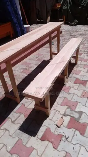 Table with Bench 6ft ×15 Inch Mahogani