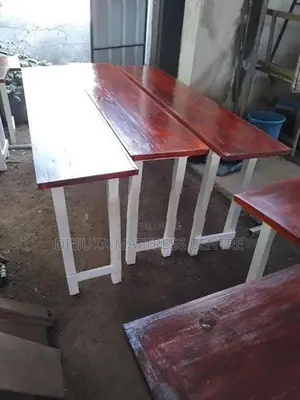 Table with Bench 6ft ×15inch Mahogani
