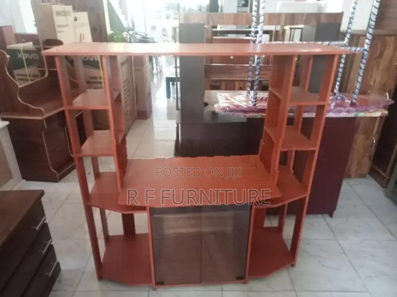 Melamine TV Stand with Setup Cupboard