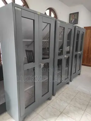 New 6x3 Size Glass Steel Office Cupboard (L26)