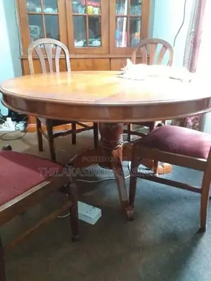 Solid Teak Wood Dining Table with 4 Chairs