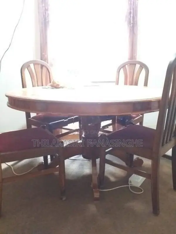 Solid Teak Wood Dining Table with 4 Chairs