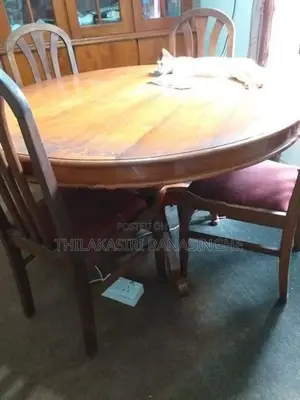 Solid Teak Wood Dining Table with 4 Chairs