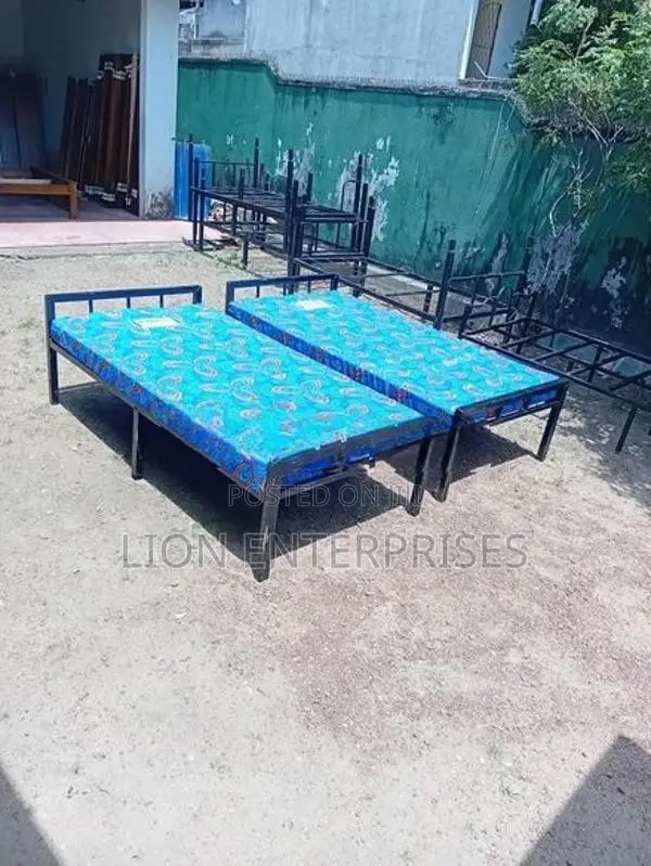 6×3 Steel Single Bed with Double Layer Mattrees