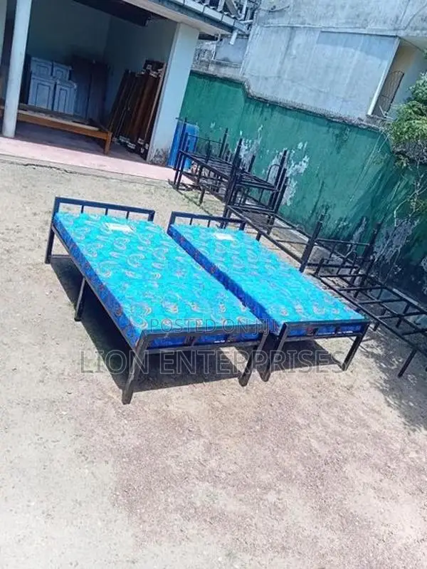 6×3 Steel Single Bed with Double Layer Mattrees