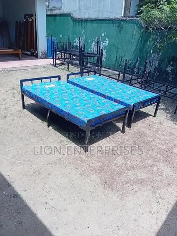 6×3 Steel Single Bed with Double Layer Mattrees