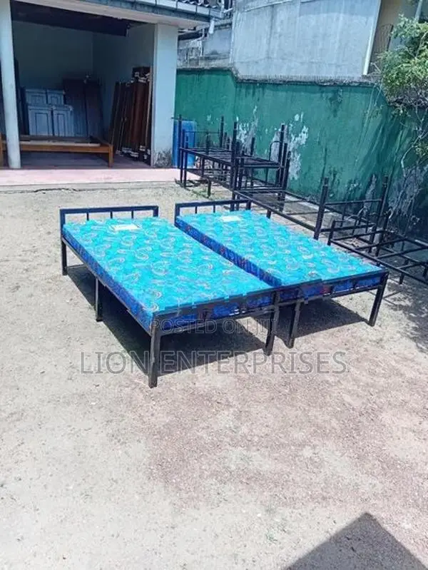 6×3 Steel Single Bed with Double Layer Mattrees