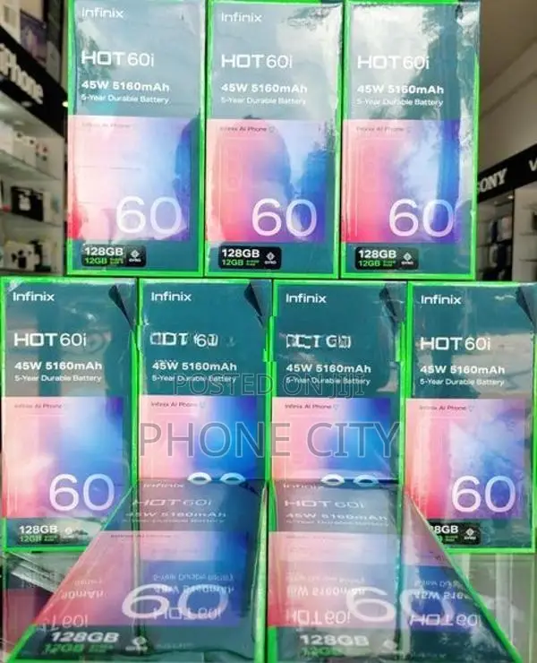 Infinix Hot 60i 128GB 6GBRam Green (Brand New)