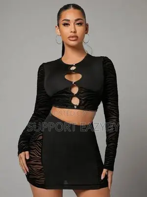 Long Sleeve Crop Top Hollow out T Shirt Bodycon