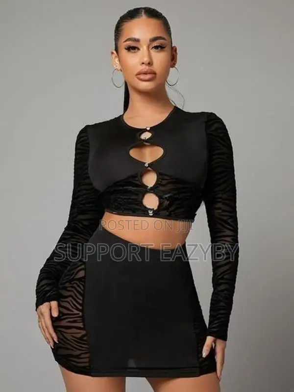 Long Sleeve Crop Top Hollow out T Shirt Bodycon