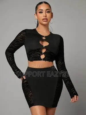 Long Sleeve Crop Top Hollow out T Shirt Bodycon