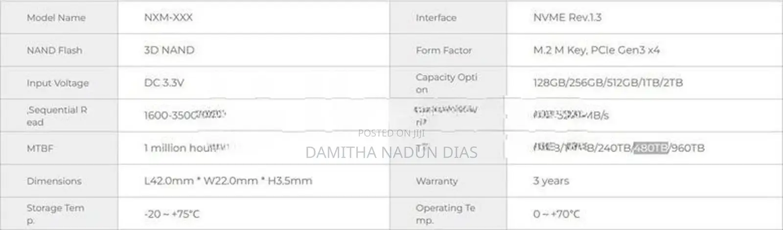 1TB SSD M.2 NVMe 2242