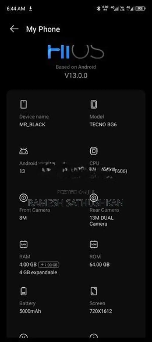 Tecno spark (Used)