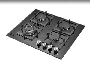 Euro Cooker Hob 4 Gas Burner Square Tempered Glass EUCTG60BK-Q
