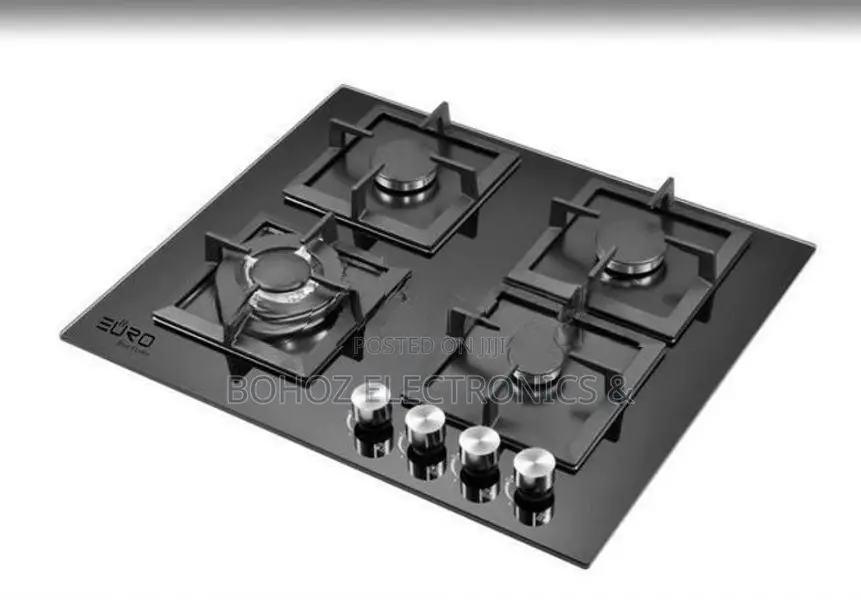 Euro Cooker Hob 4 Gas Burner Square Tempered Glass EUCTG60BK-Q