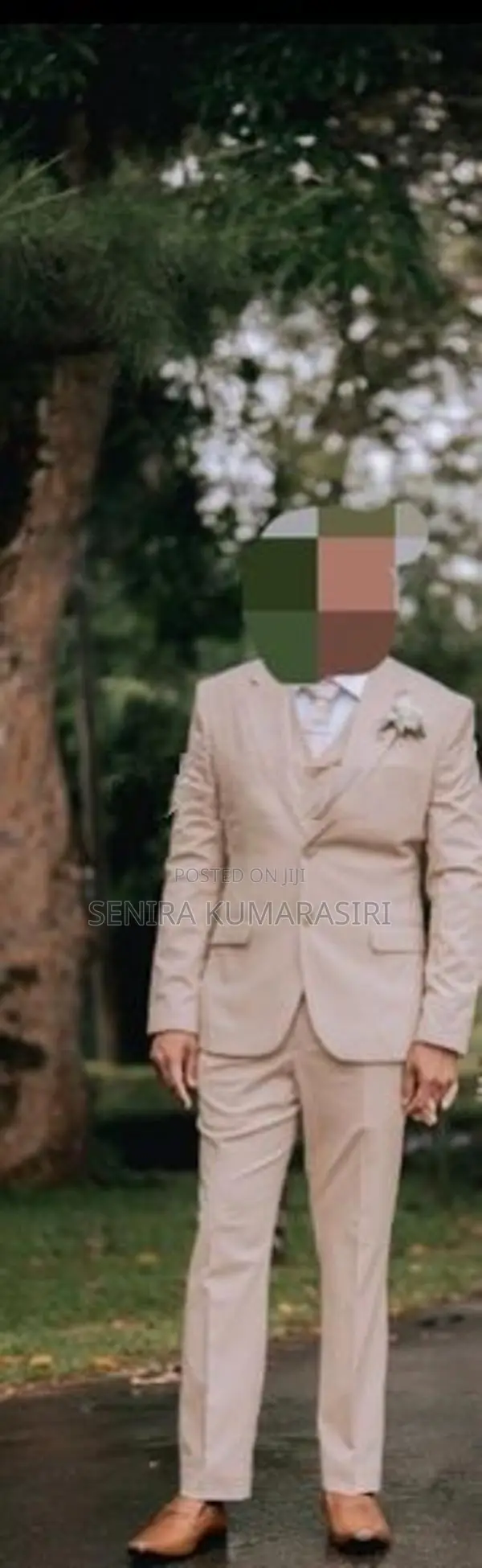 Premium 3-Piece Champagne Beige Wedding Suit