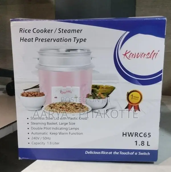 Kawashi Rice Cooker 1.8L Capacity