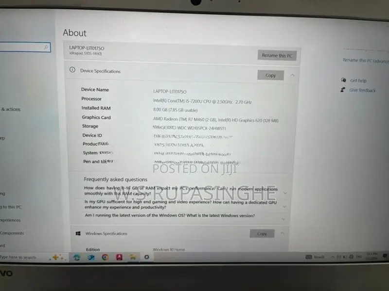 Lenovo i5 7th GEN Laptop