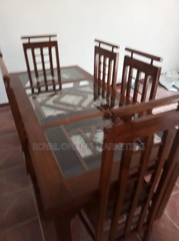 Teak Dining Table with 6 Chairs (N-2)