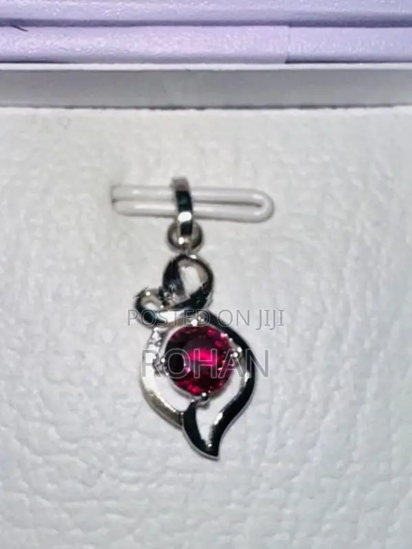 Garnet Gemstone with Silver Pendant