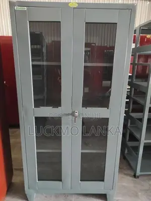 New 6x3 Size Glass Steel Office Cupboard (O7)
