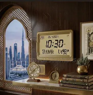 Wall Digital Clock with Azan Desk
